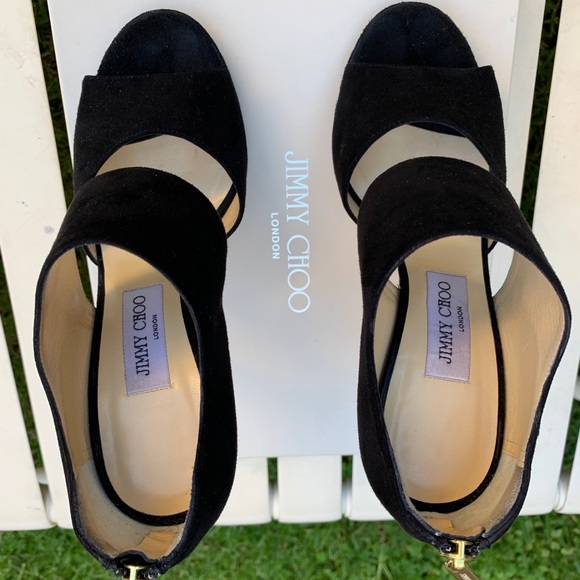 JIMMY CHOO  ‘Private’ Suede Leather Sandal 8 - Picture 3 of 13